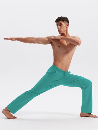 Willit Men's Cotton Yoga Sweatpants Exercise Pants Open Bottom Athletic Lounge Pants Loose Male Sweat Pants with Pockets Stone Gray M