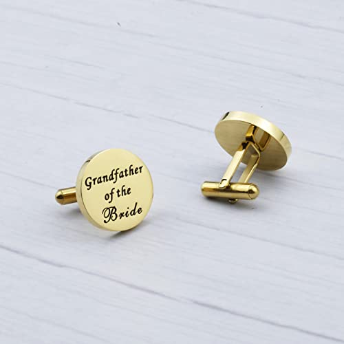 Grandfather of The Groom Grandfather of The Bride Cufflinks Set Anniversary Wedding Party Gift Grandpa Gift (Grandfather bride Cuff RG)