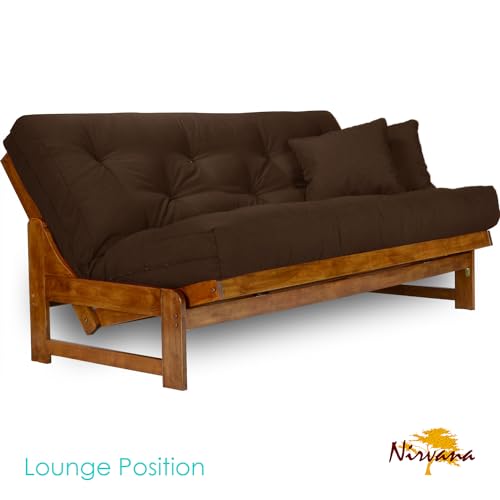 Arden Futon Set - Full Size, Frame, 8" Mattress, Microfiber Sussex Fudge Cover