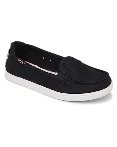 Roxy Women's Minnow Wide Slip-On Sneaker Shoe, 5 Black