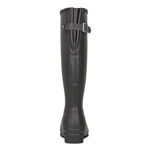 Hunter Women's Original Tall Back Adjustable Rain Boot, Black, 5