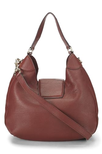 Gucci, Pre-Loved Burgundy Leather Dressage Horsebit Hobo, Burgundy