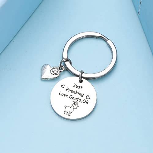 NOTHERS RSZOTW Goats Lover Keychain Goat Whisperer Jewelry Goat Rider Gift Crazy Goat Lady Jewelry Goats Mom Gift Goat Dad Jewelry Goat Owner Jewelry Goat Keychain