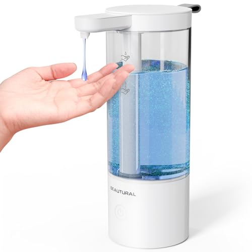 BEAUTURAL Automatic Liquid Soap Dispenser Touchless Rechargeable Sensor Pump for Bathroom Countertop, Kitchen and Commercial 17oz/500ml