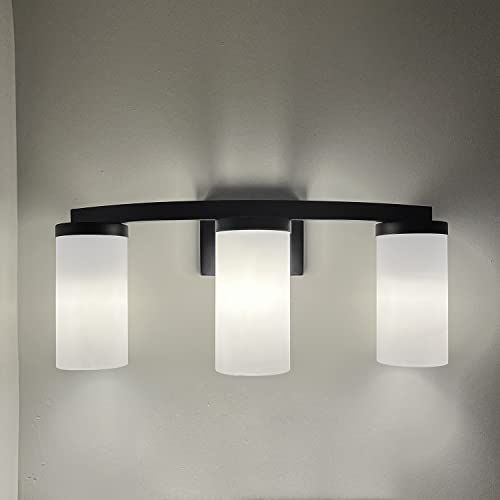 Design House 589150-BLK Desta Transitional Indoor 3-Light Vanity Light with Curved Bar, Matte Black