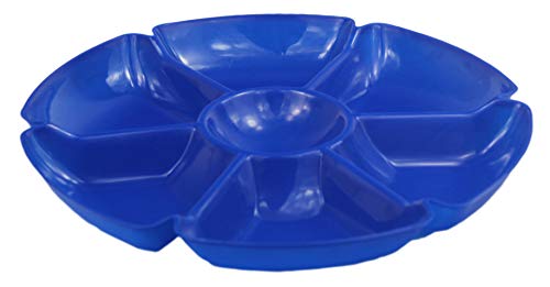 4 Black Duck Chip N Dip Hard Plastic 12-Inch Round 7-Section Serving Trays! Assorted Colors