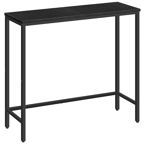 HOOBRO Narrow Console Table, 29.5" Small Entryway Table, Thin Sofa Table, Side Table, Display Table, for Hallway, Bedroom, Living Room, Foyer, Black BK75XG01