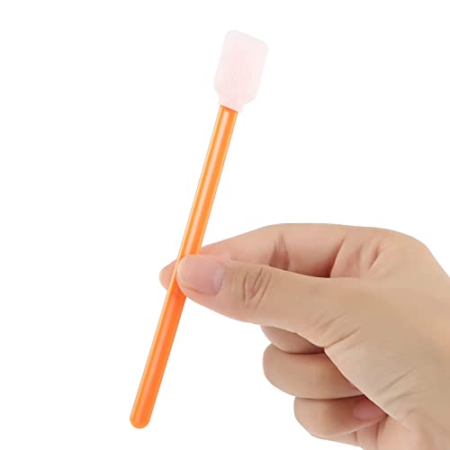 AAwipes Foam Sticks Cleaning Swabs (50 pcs 5.25" Large Rectangular Foam Tips, Orange) Cleanroom Cleaning Swab Sponge Stick for Inkjet Printer, Optical Instruments, General Cleaning (C714C)