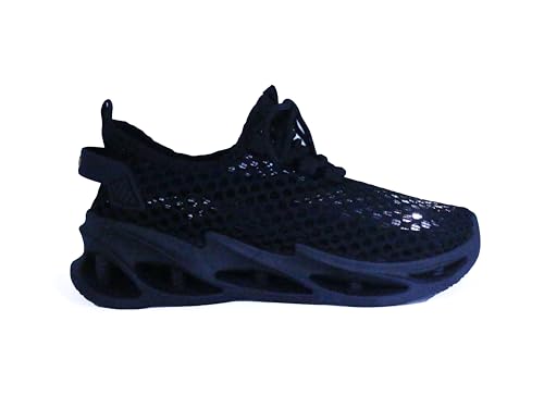 Men's Beach Walking Shoes Quick Drying Mesh Slippers Breathable Non Slip Blade Shoes Suit for Summer Out Camp Black Size 7.5