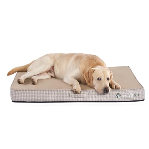 WEVEGO Medium Dog Bed, Orthopedic Dog Bed with Thick Gel Memory Foam Support, Durable Flannel Fabric with Removable Cover & Waterproof Liner Dog Beds