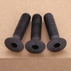 3/8-16 x 1-1/4" (12 PCS) Flat Head Socket Cap Screws, Black Oxide Finish, Hexagon Socket Countersunk Head Cap Screws, 10.9 Grade Alloy Steel, Full Thread, Coarse Thread, ASME/ANSI B18.3-8