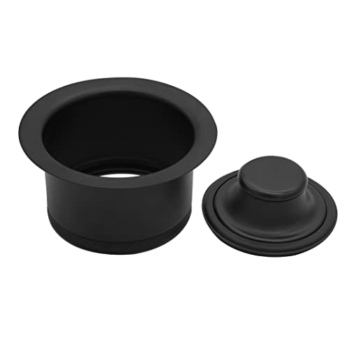 Westbrass CO2196-62 Combo Pack 3-1/2" Post Style Large Basket Strainer and Extra-Deep Collar Kitchen Sink Waste Disposal Flange with Stopper, Matte Black