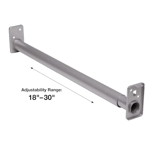 Knape & Vogt Closet Pro HD RP0022-18/30 Adjustable Closet Rod, 18-Inch to 30-Inch, Platinum