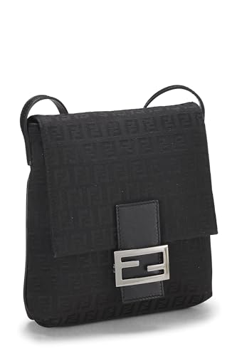 Fendi, Pre-Loved Black Zucchino Canvas Messenger Small, Black