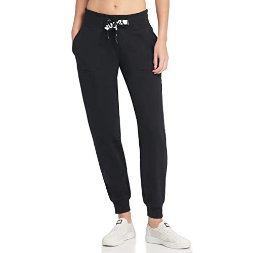 DKNY Fleece Joggers, Light Sweatpants for Women, Black, X-Small