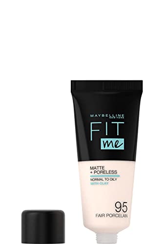 Maybelline New York Fit Me Matte + Poreless Liquid Foundation, Pouch Format, 115 Ivory, 1.3 Ounce