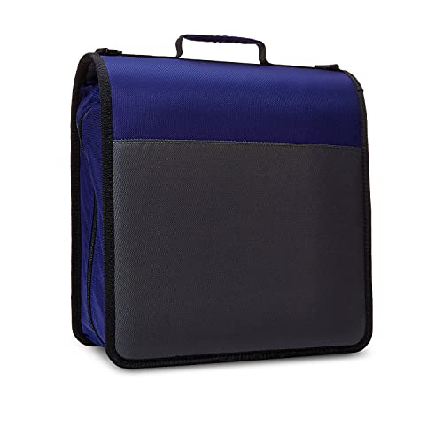 Amazon Basics 3-Ring Binder with Zipper - D-Ring, 4 Inch, Blue, ZH1803159F