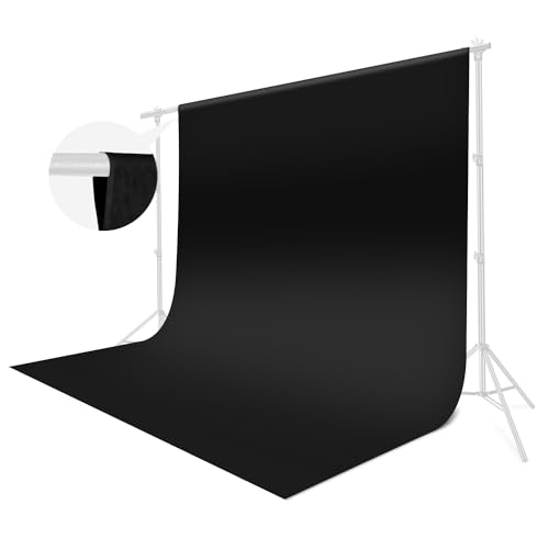 Black Backdrop 10x10 ft, Photo Backdrop Curtain for Photoshoot, Pure Black Photographic Studio Photo Backgrounds, Thick Polyester Fabric Black Screen Photography Backdrop for Party Portraits Video