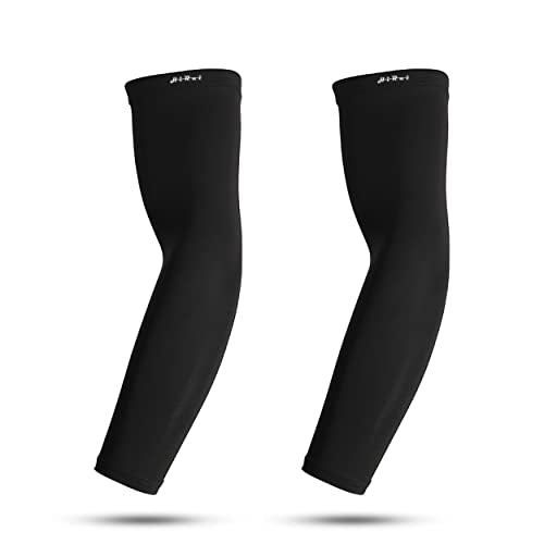 HiRui Arm Compression Sleeves for Men Women Youth Kids, UV Protection 20-30mmHG Support, Great for Running Cycling Basketball Golf Tattoo Cover, Breathable Moisture-Wicking (Black, Small)