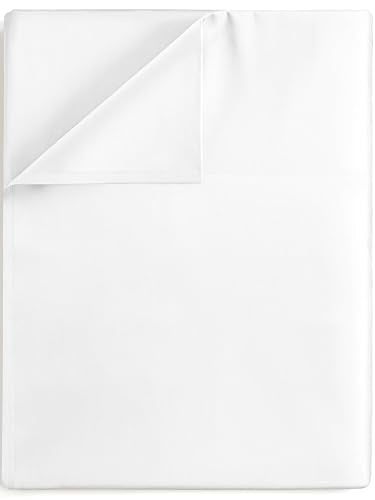 Twin XL Size Flat Bed Sheet - Hotel Luxury Single Flat Sheet Only - Wrinkle Free & Fade Resistant Flat Sheet - Extra Soft, Comfy & Breathable Flat Sheet for Women & Men - Spa Blue Top Flat Sheet Only