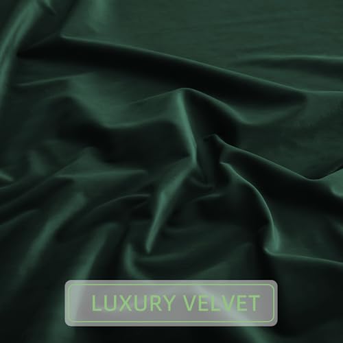 KGORGE Ivory Pinch Pleated Velvet Curtains 96 inches, Thermal Insulated Room Darkening Hook Rings & Back Tab Floor to Ceiling Curtains for Bedroom Living Room, W 66 x L 96, 2 Panels