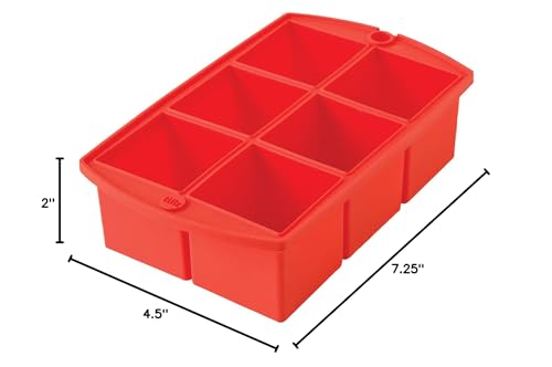 Tulz Mega Ice Block Tray, Silicone, Ruby