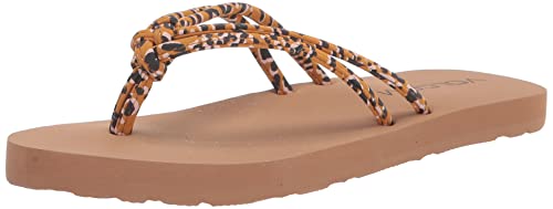 Volcom Girls Forever and Ever Sandal, Animal Print, 1 Big Kid