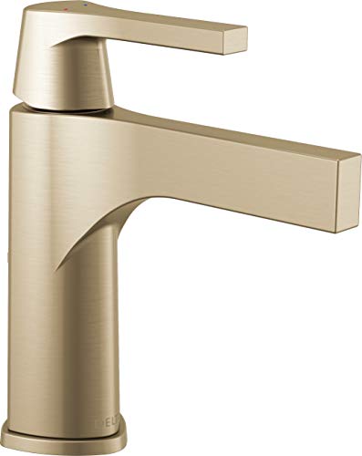 DELTA FAUCET 574T-CZ-DST Handle Bathroom Faucet with Touch2O.xt Technology Single Hole, Touchless, Champagne Bronze