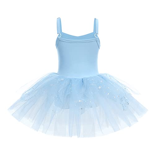 Ballet Leotard Dress for Girls Ballerina Outfits Shiny Sequins Dance Tutu Dress Gymnastic Leotards Dress Dance Leotard Ballet Skirt Toddler Ballerina Costume Ballet Tutu Dress White (3PCS) 3-4T