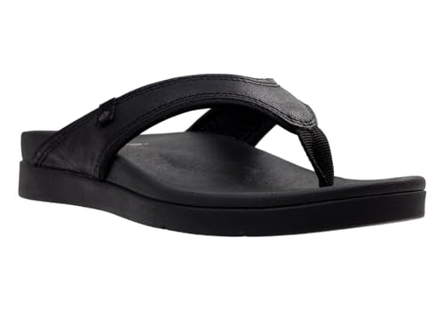 Spenco Women's Shoreline Dusted Metallic Flip-Flop, Black, 8 Wide