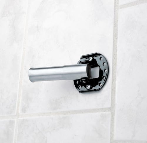 Moen Brushed Nickel 5-Foot Curved Fixed Mount Shower Curtain Rod with Pivoting Flanges, CSR2165BN