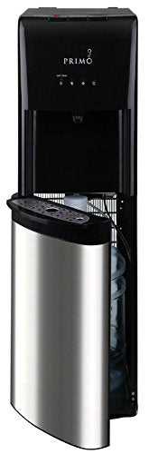 Primo Bottom-Loading Self-Sanitizing Water Dispenser, 3 Temp (Hot-Cool-Cold) Water Cooler Water Dispenser for 5 Gallon Bottle w/Child Safety Lock, Black and Stainless Steel