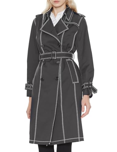 Orolay Women's Mid-Length Trench Coat Double-Breasted Classic Lapel Windbreaker Water-Resistant Belted Overcoat Gray Small