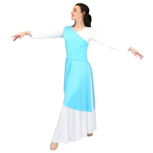 Danzcue Women’s Asymmetrical Dance Tunic Praise Dance Tunic for Women (White Dress Not Included), Scarlet, Large-X-Large