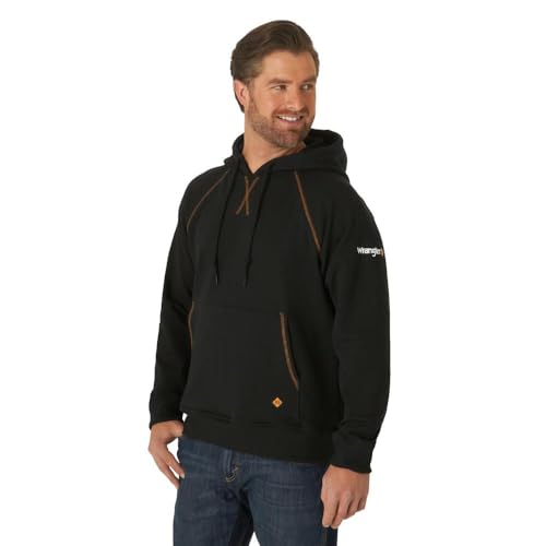 Wrangler Riggs Workwear Men's FR Flame Resistant Hooded Sweatshirt, Black, X-Small