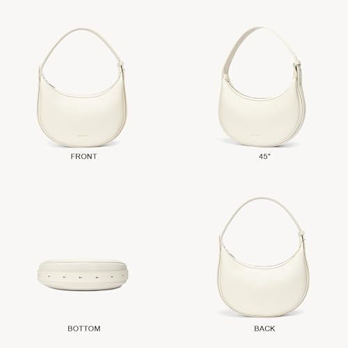 BOSTANTEN Crescent Shoulder Bag for Women Trendy Crossbody Hobo Purse Vegan Leather Clutch Handbag Adjustable Strap, Beige