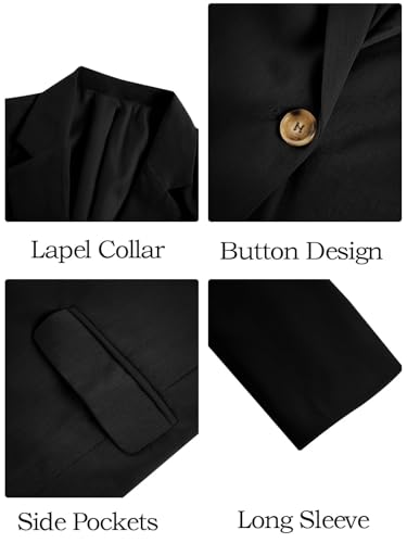 Meikulo Girls Blazers Kids Lapel Long Sleeve Open Front Solid Blazer Jacket with Pockets