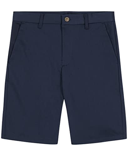 Nautica Slim Boys' Uniform Flat Front Twill Short, Navy, Small/8/Slim