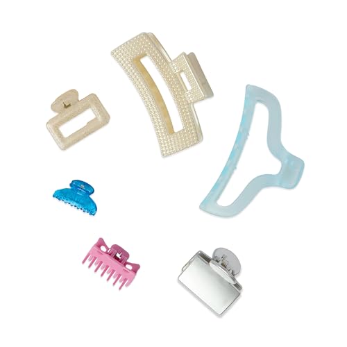 Scunci by Conair 6pk Claw Clip - Gift Sets - hair accessories for girls and women - for all hair types - teen girl gifts trendy - Assorted Pastel