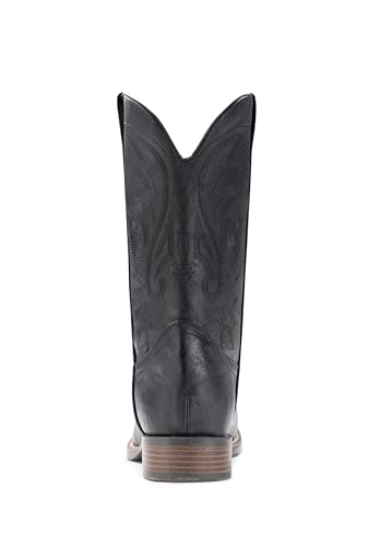 IUV Cowboy Boots For Men Western Boot Durable Fashionable Retro Classic Embroidered Pull On Slip Resistant Boots