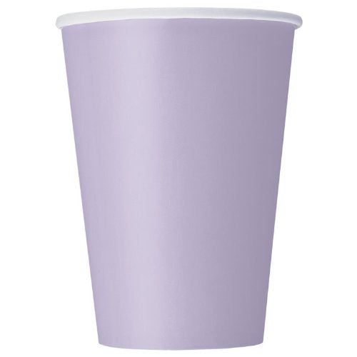 Lavender Solid Paper Cups - 12 oz. (Pack of 10) - Elegant & Eco-Friendly Party Drinkware - Perfect for Birthdays, Showers, & Special Celebrations