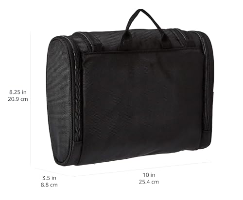 Amazon Basics Hanging, Travel Toiletry Bag Organizer, Shower Dopp Kit, Black