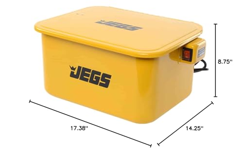 JEGS 5-Gallon Portable Parts Washer | 3.5 Gallon Solvent Capacity | 3.96 Gallon Per Minute Max Pump Output | Heavy Duty Steel | Powder Coated Black with JEGS Logo