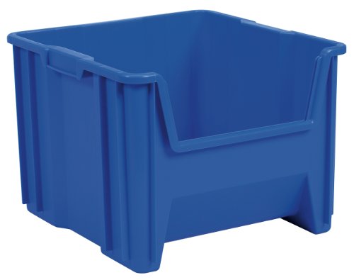 Akro-Mils 13018 Stak-N-Store Heavy Duty Stackable Open Front Plastic Storage Container Bin, (17-1/2-Inch x 16-1/2-Inch x 12-1/2-Inch), Blue, (2-Pack)
