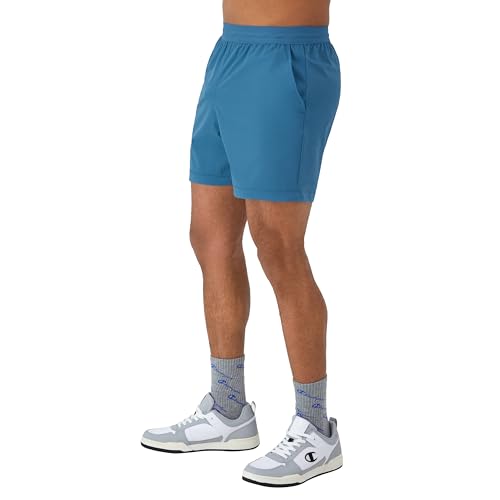 Champion, Purpose, Water Resistant Sports, Swim Shorts for Men, 6", Air Blue/Raindrop Blue Arch, Small