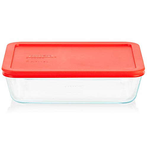 Pyrex Simply Store 5-Pack (3,4 & 6-Cup) Mixed Sized Glass Food Storage Set, Round & Rectangular Containers With Lids, BPA-Free, Dishwasher & Microwave Safe