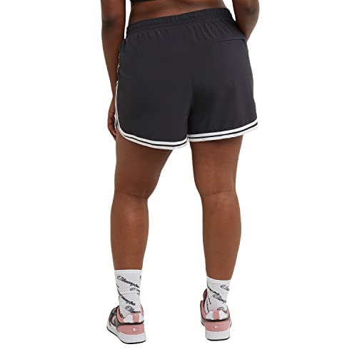 Champion, Varsity, Moisture Wicking, Lightweight Gym Shorts for Women, 3.5" (Plus Size Available), C-Link Logo/Athletic Navy, Small