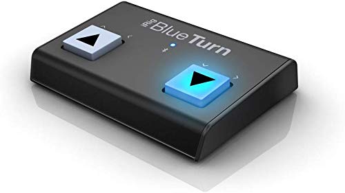 IK Multimedia iRig BlueTurn wireless page turner, backlit silent foot switches, Bluetooth LE, iPhone iPad Mac, pedal board with 3 mode configurations for sheet music, music stands, keynote controller