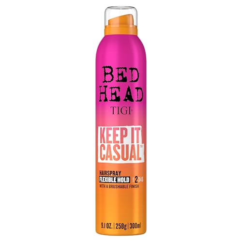 Bed Head by TIGI Frizz Control Flexible Hold Hairspray for Long Lasting and Flexible Hold, Keep It Casual Brushable Hair Spray, 9.1 Oz