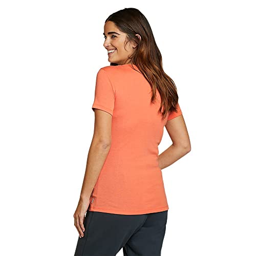 Eddie Bauer Women's Favorite Short-Sleeve V-Neck T-Shirt, Dusty Coral, Small